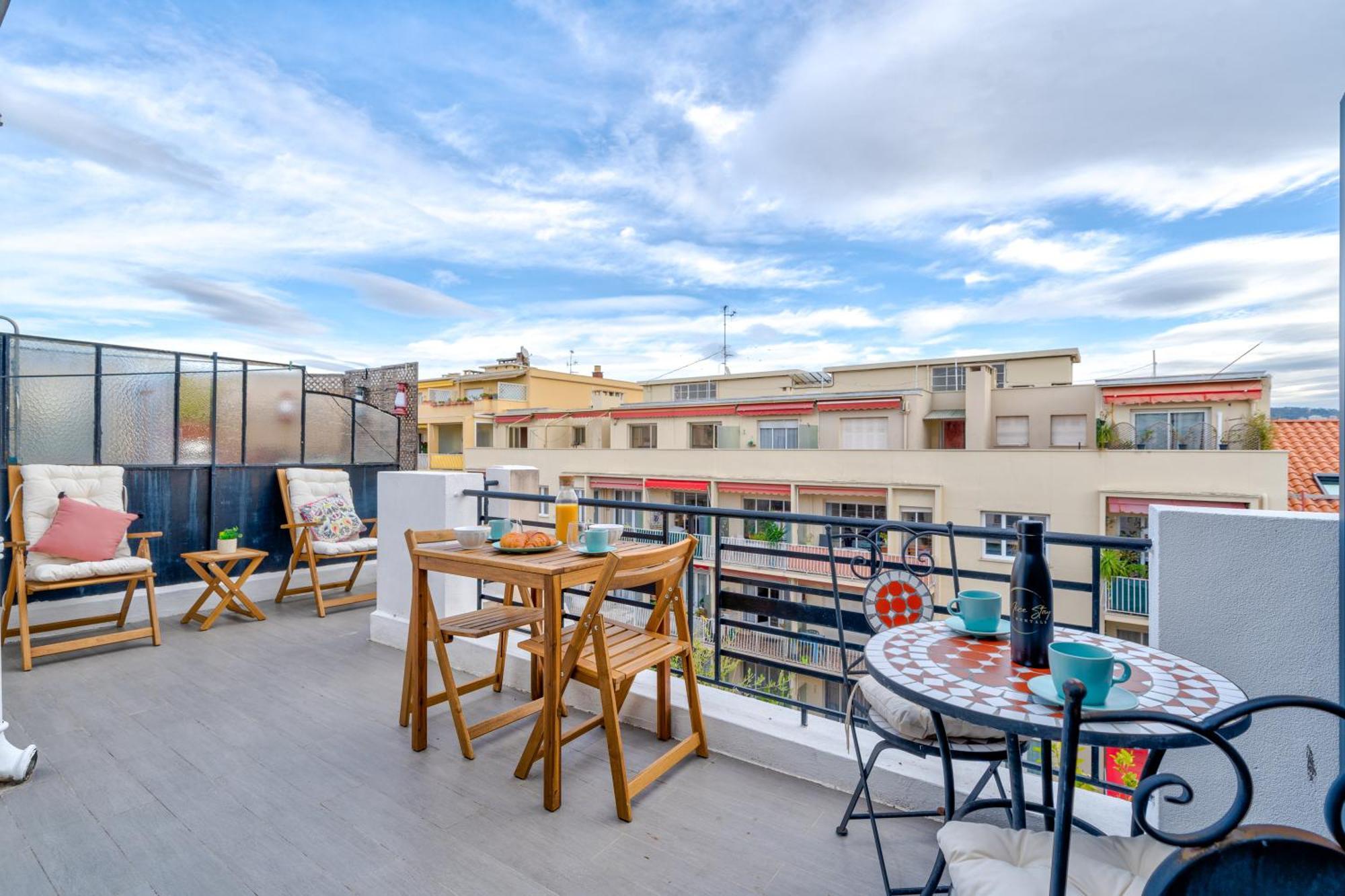 Top Floor Terrace - Dernier Etage Terrasse Cosy 尼斯 外观 照片
