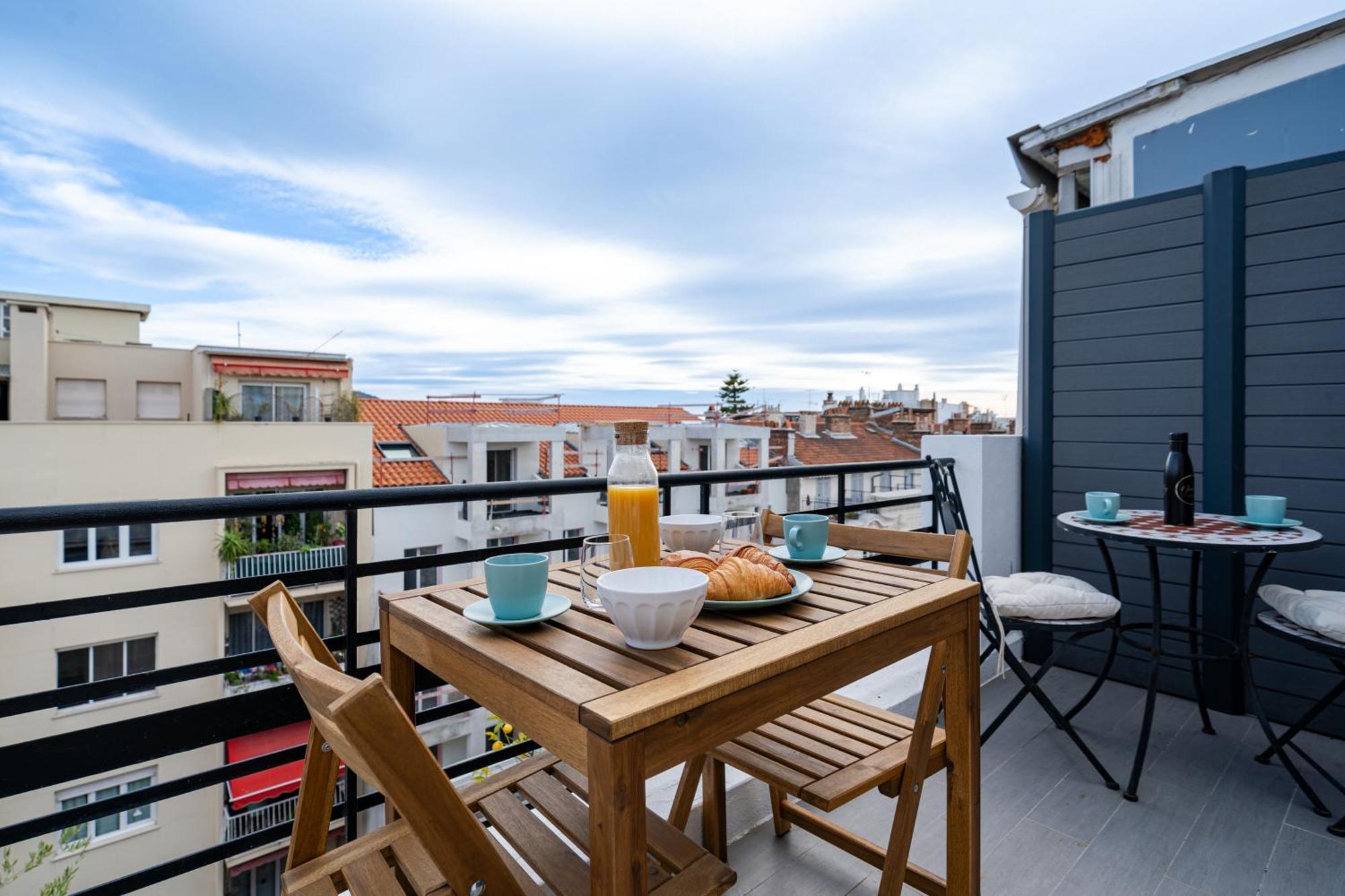 Top Floor Terrace - Dernier Etage Terrasse Cosy 尼斯 外观 照片